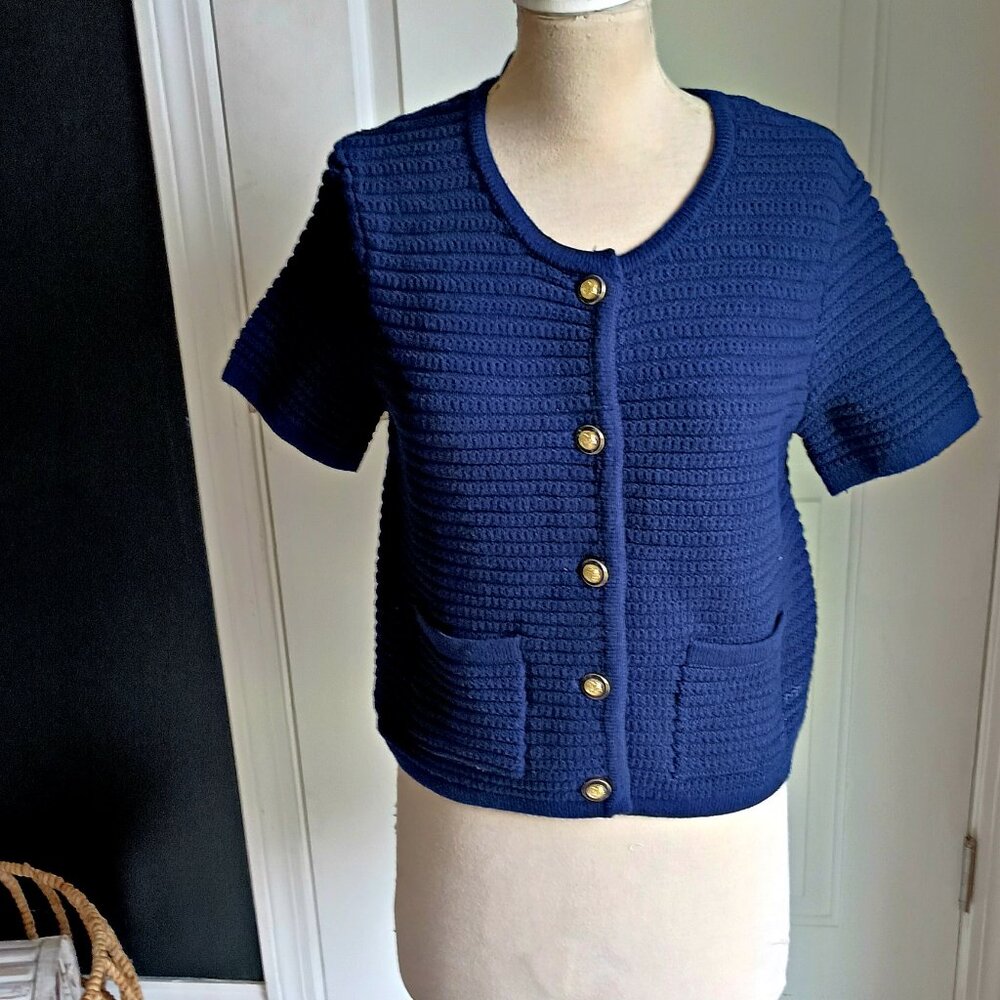 NEW! OLD MONEY Short SLEEVE CARDIGAN SWEATER JOIE